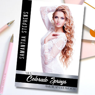 Custom Autograph Card for Pageants   Onyx Shine Einladung