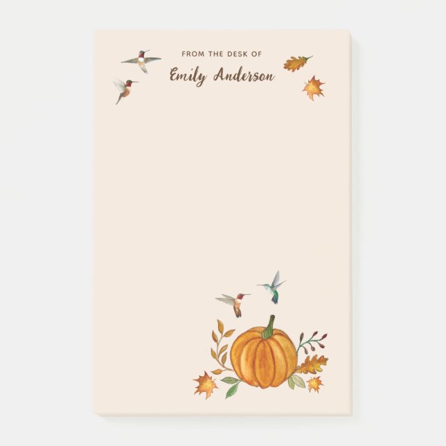 Custom Autumn Rufous Hummingbirds Notepad Post-it Klebezettel (Vorderseite)