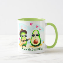 Custom Avocado Couple Names Personalisiert