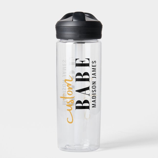 Custom Babe Funny Sprichwort Personalisierter Name Trinkflasche (Vorderseite)