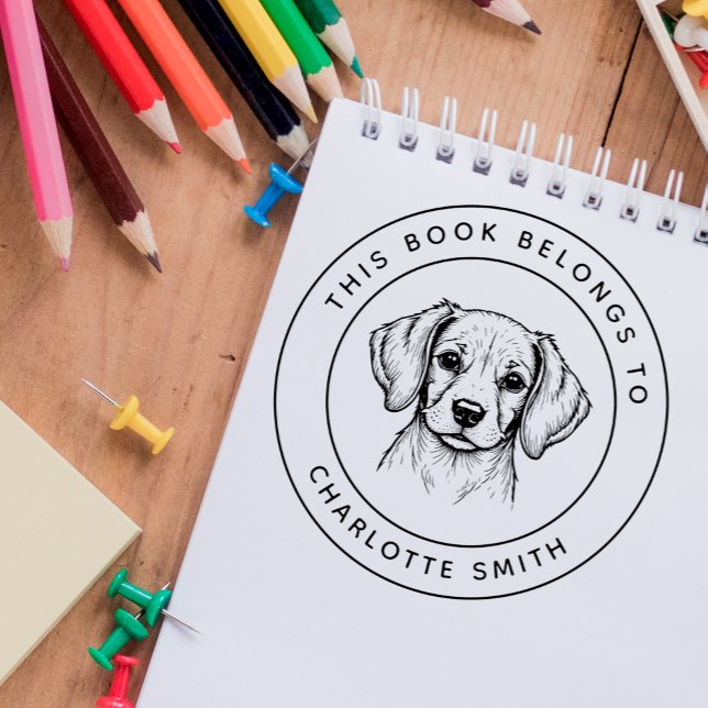 Custom Baby Beagle Dieses Buch gehört zum Namen de Permastempel (Von Creator hochgeladen)
