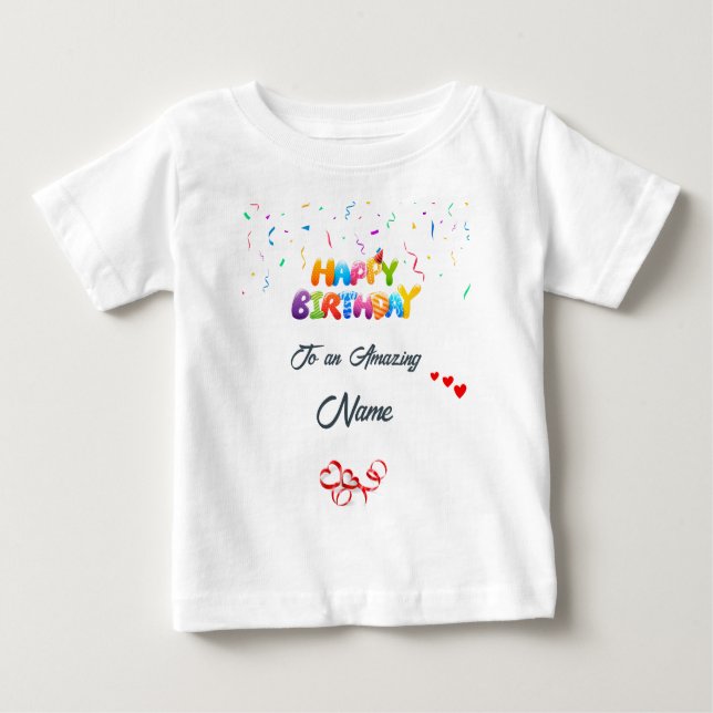 Custom Baby Birthday Geschenk T - Shirt - Soft & C (Vorderseite)