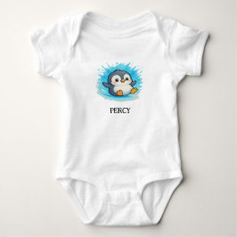 Custom Baby Bodysuit - Percy Pinguin Name Outfit Baby Strampler