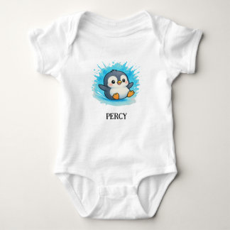Custom Baby Bodysuit - Percy Pinguin Name Outfit Strampler