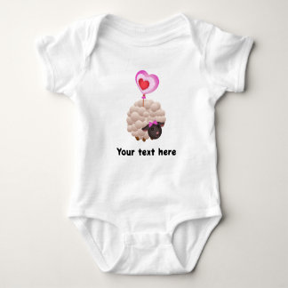 Custom Baby Bodysuit with Cute Sheep – Add Name Baby Strampler