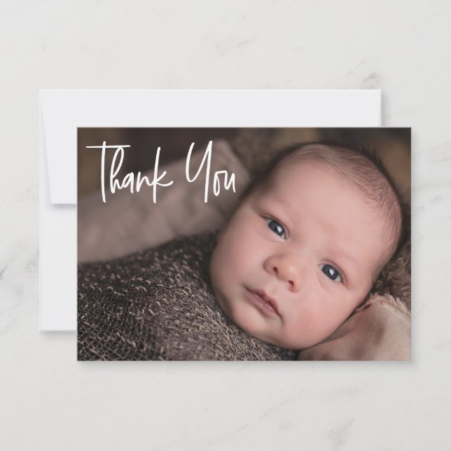 Custom Baby Boy Dusche Vielen Dank für Ihre Geburt Dankeskarte (Vorderseite)