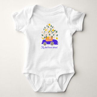 Custom Baby Boy´s First Travel Bodysuit Baby Strampler
