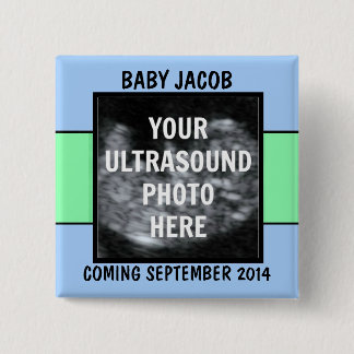Custom Baby Boy Ultrasound Foto Button