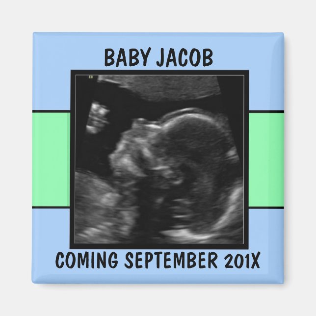 Custom Baby Boy Ultrasound Foto Magnet (Vorne)