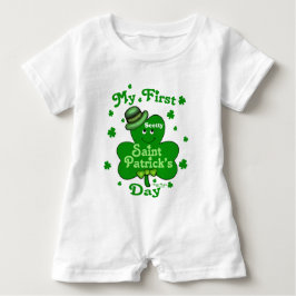 Custom Baby Boy's 1. St. Patricks Day Baby Romper Baby T-shirt