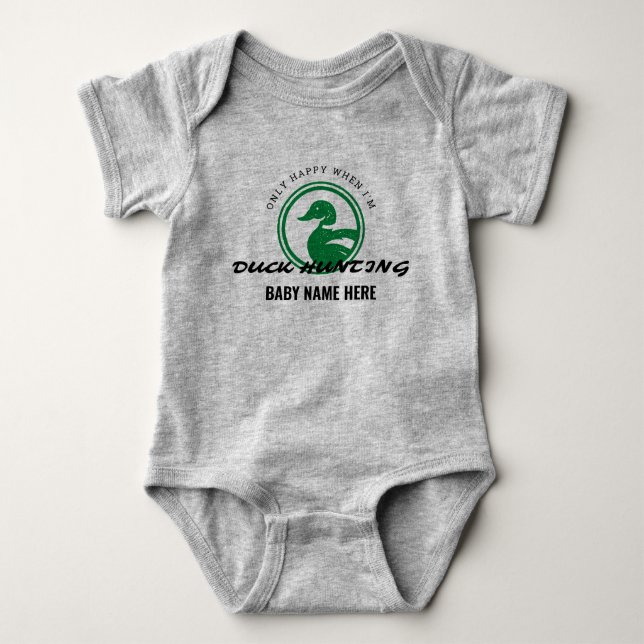 Custom Baby Duck Hunting Jersey Bodysuit Shirt (Vorderseite)