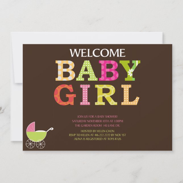 Custom Baby Dusche Einladung (Vorderseite)