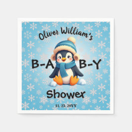 Custom Baby Dusche mit Adorable Pinguin Design Serviette