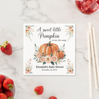Custom Baby Dusche mit Pumpkin Design Serviette