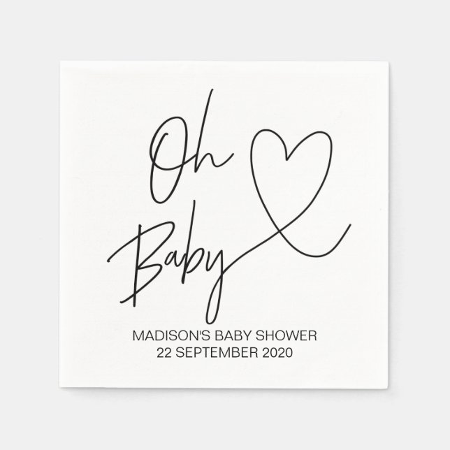 Custom Baby Dusche Party Dekoration Napkins Oh Bab Serviette (Vorderseite)