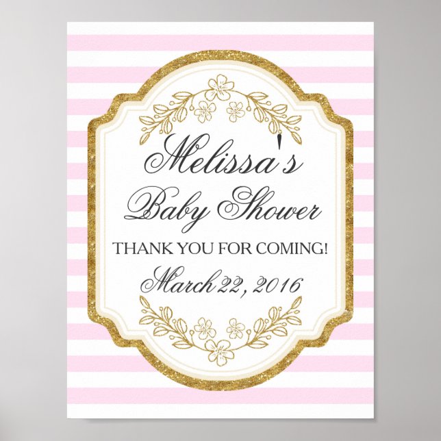 Custom Baby Duschgel, rosa Gold, Willkommenspender Poster (Vorne)