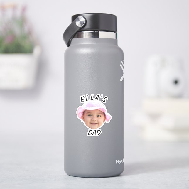 Custom Baby Face Foto New Dad Aufkleber (HydroFlask)