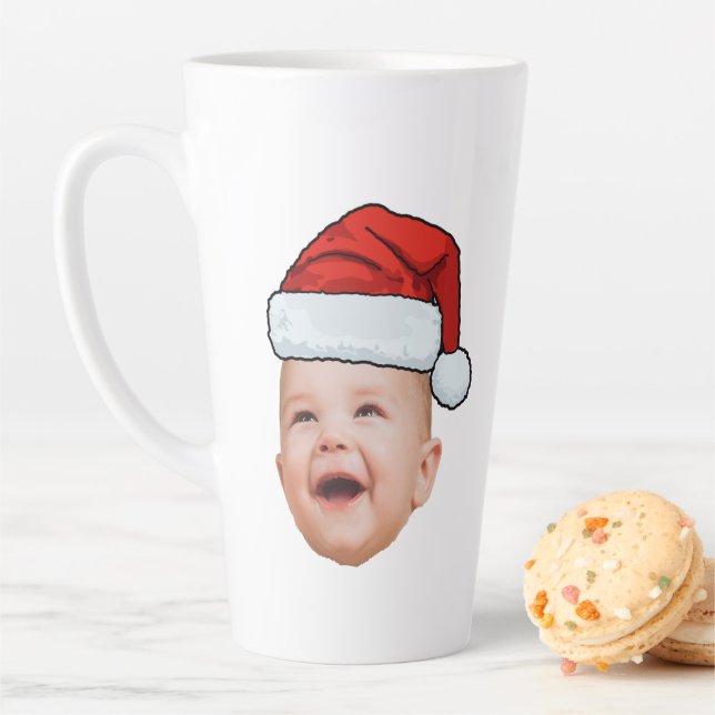 Custom Baby Face Foto Weihnachtsmannmütze Weihnach Milchtasse (Beispiel)