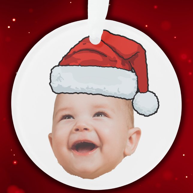 Custom Baby Face Foto Weihnachtsmannmütze Weihnach Ornament (Von Creator hochgeladen)