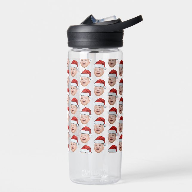 Custom Baby Face Foto Weihnachtsmannmütze Weihnach Trinkflasche (Links)