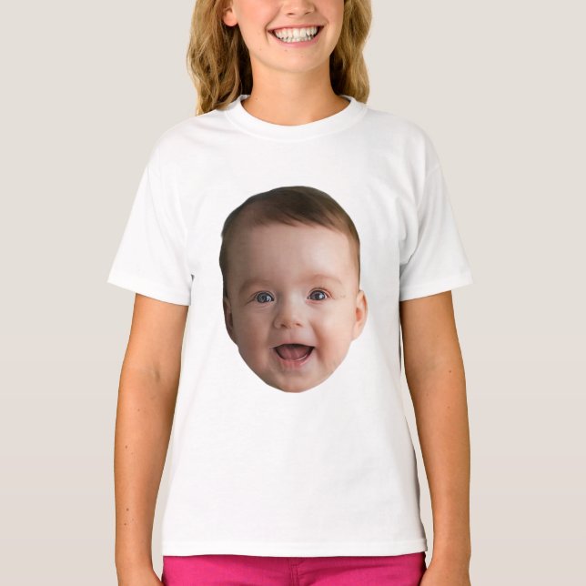 Custom Baby Face, Funny Custom Foto T-Shirt (Vorderseite)