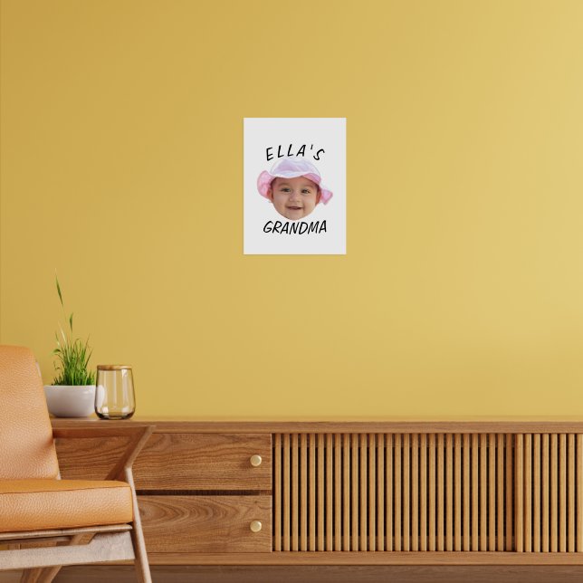 Custom Baby Face Photo Text Grandma Poster (Wohnzimmer 2)