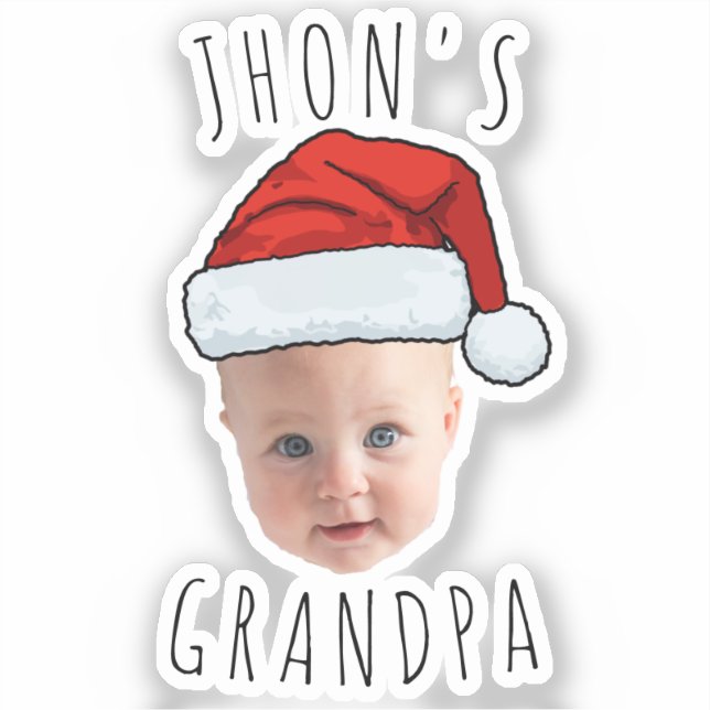 Custom Baby Face Weihnachtsmannmütze Weihnachts-Fo Aufkleber (Vorderseite)