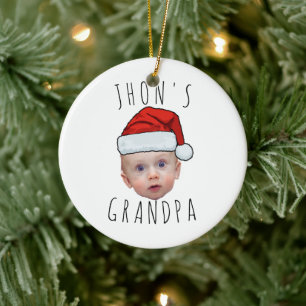Custom Baby Face Weihnachtsmannmütze Weihnachts-Fo Keramik Ornament