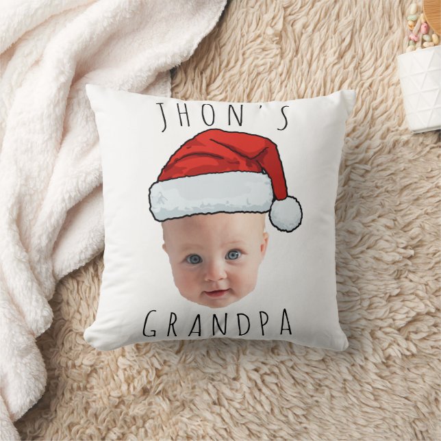 Custom Baby Face Weihnachtsmannmütze Weihnachts-Fo Kissen (Decke)