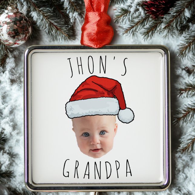 Custom Baby Face Weihnachtsmannmütze Weihnachts-Fo Ornament Aus Metall (Von Creator hochgeladen)