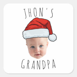Custom Baby Face Weihnachtsmannmütze Weihnachts-Fo Quadratischer Aufkleber