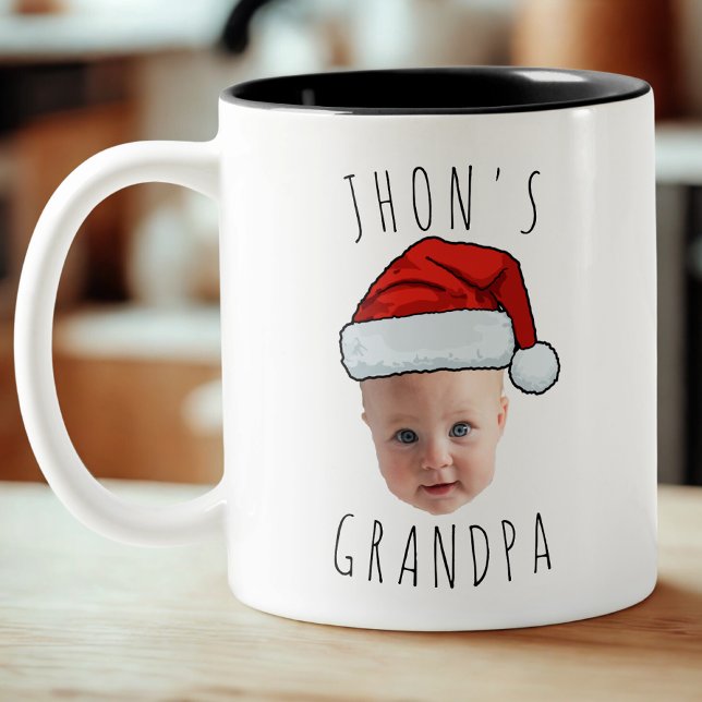 Custom Baby Face Weihnachtsmannmütze Weihnachts-Fo Zweifarbige Tasse (Von Creator hochgeladen)