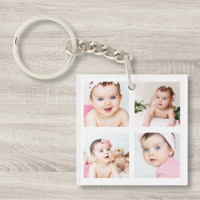 Custom Baby Family Foto Collage White 4 Bilder Schlüsselanhänger (Von Creator hochgeladen)