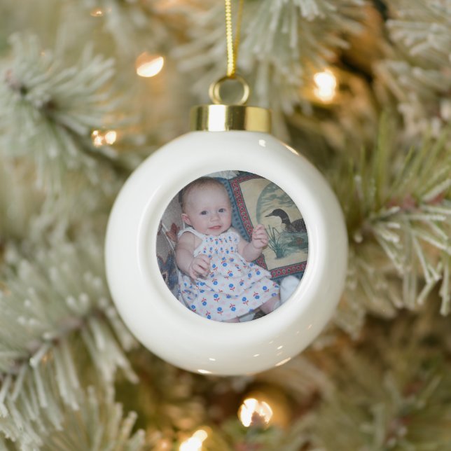 Custom Baby Family Pet Foto Keramik Kugel-Ornament (Baum)