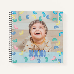 Custom Baby Foto Jelly Bean Blue Notizbuch
