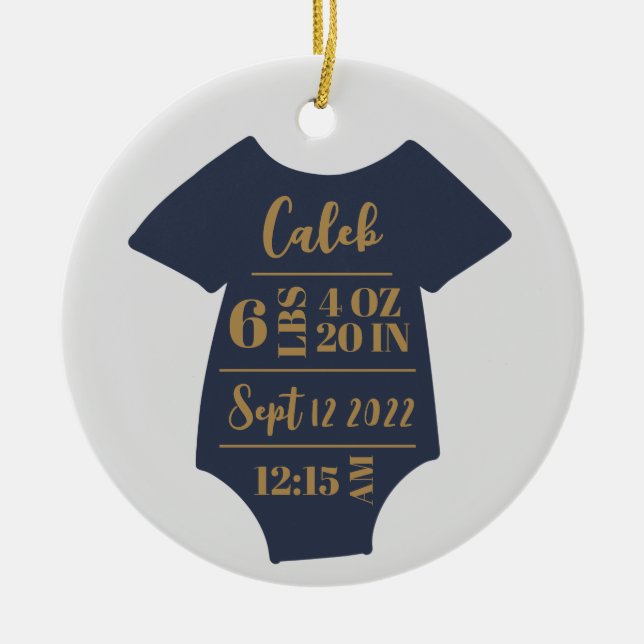 Custom Baby Foto Keepake First Christmas Keramik Ornament (Vorne)