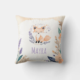 Custom Baby Fox Pillow Boho Blumendesign - Kissen