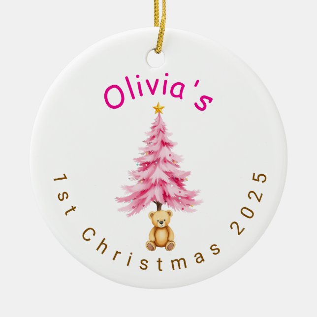 Custom Baby Girl First Christmas Ornament  (Vorne)
