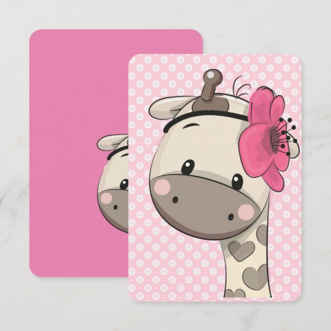Custom Baby Girl Giraffe Party Einladungen (Vorne/Hinten)
