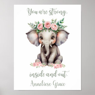 Custom Baby Girl Safari Kinderzimmer Elephant Nied Poster