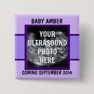 Custom Baby Girl Ultrasound Foto Button