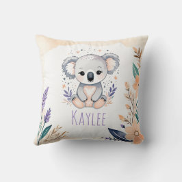 Custom Baby Koala Pillow Boho Floral Design - Kissen