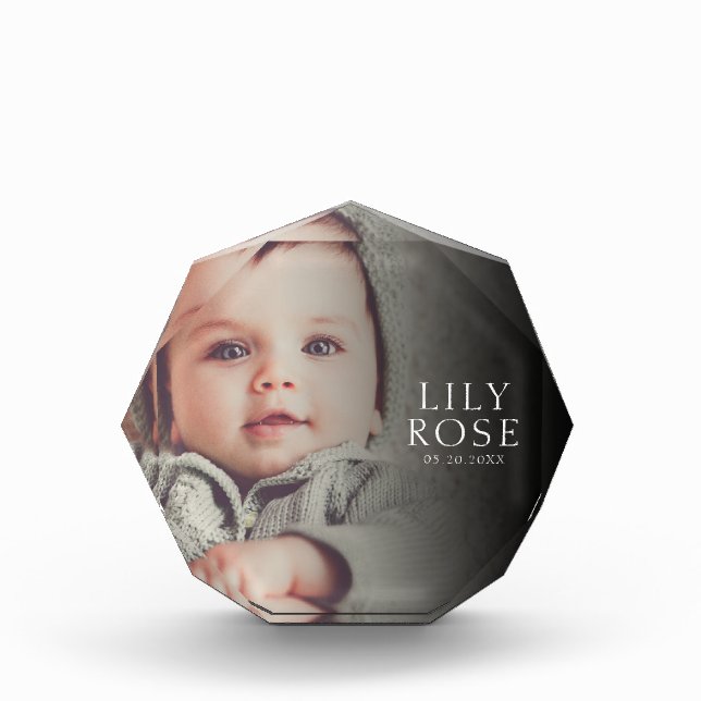 Custom Baby Name Birthdate Foto (Vorderseite)