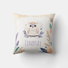 Custom Baby Owl Pillow Boho Blumendesign - Kissen