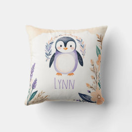 Custom Baby Penguin Pillow Boho Blumendesign - Kissen
