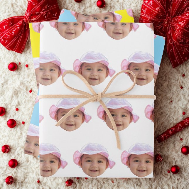 Custom Baby Photo, Baby Photo Face Geschenkpapier Set (Von Creator hochgeladen)