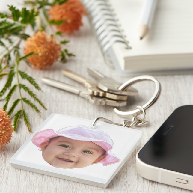 Custom Baby Photo, Baby Photo Face Schlüsselanhänger (Vorderseite rechts)