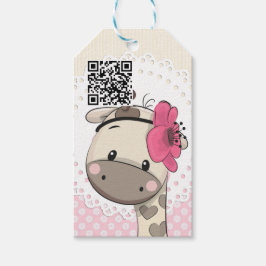 Custom Baby Pink Giraffe Gift Tags Geschenkanhänger