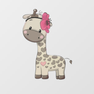 Custom Baby Pink Giraffe Window Cloning Fensteraufkleber