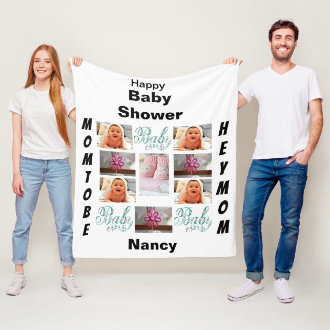 Custom Baby Shower 11 Foto Collage Fleecedecke (Beispiel)